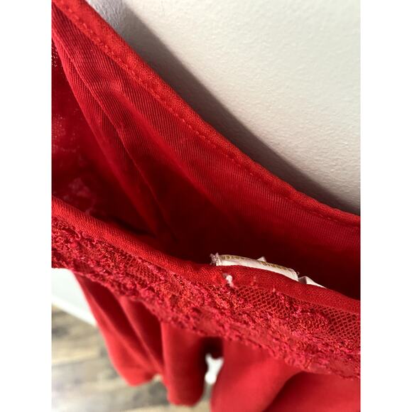 Vintage Gold Label Victoria's Secret Red Babydoll Slip Dress - Small - Picture 10 of 11